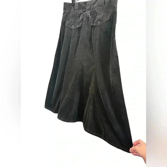 CAbi Style 263 Tailgate Party Charcoal Corduroy Boot Paneled A-Line Skirt 10 - Picture 3 of 14
